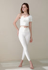 CONCH ONE SHOULDER CROP TOP COTTON IVORY