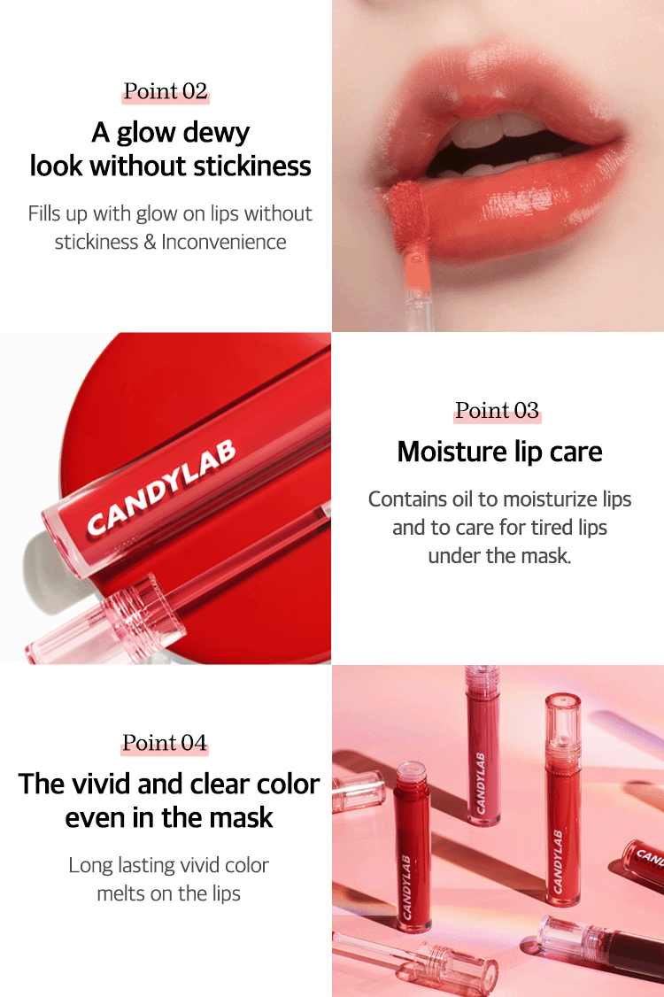 CANDYLAB Dewy Liptint 02 Rosy Whistle *FREE PHOTOCARD OR POSTCARD*